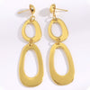 Long Geometric Double Oval Linked Alloy Stud Earrings With Stainless Steel Posts Light Luxury Jewelry Wholesale