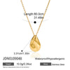 Long Geometric Glass Pearl Necklace In Stainless Steel With Vacuum Gold Plating For Women