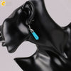 Long Hexagonal Prism Natural Crystal Gem Earrings For Women Personality Style Statement Jewelry