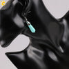 Long Hexagonal Prism Natural Crystal Gem Earrings For Women Personality Style Statement Jewelry