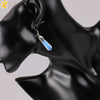 Long Hexagonal Prism Natural Crystal Gem Earrings For Women Personality Style Statement Jewelry