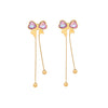 Long Tassel Bow Fashion Stainless Steel Necklace With Electroplating And Snake Bone Chain