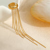 Long Tassel Stainless Steel 18K Gold Plated Ear Bone Clip Earrings Geometric Style For Women