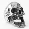 Long Teeth Zombie Skull Ring Gothic Style Boiled Black Polished Stainless Steel Jewelry For Men And Women