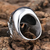 Long Teeth Zombie Skull Ring Gothic Style Boiled Black Polished Stainless Steel Jewelry For Men And Women