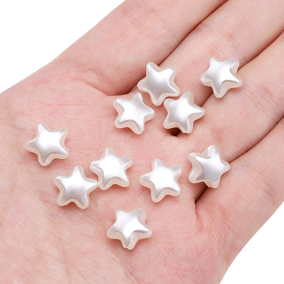 Loose Beads Abs Specialshaped Pearl Fivepointed Star Scallop Handmade Diy Bracelet Necklace Pendant Material Bag Accessories Geometric Style