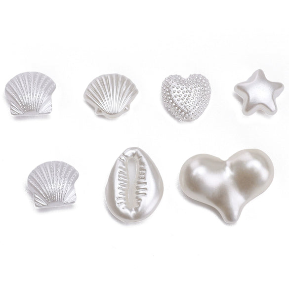 Loose Beads Abs Specialshaped Pearl Fivepointed Star Scallop Handmade Diy Bracelet Necklace Pendant Material Bag Accessories Geometric Style