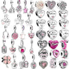 Loose Beads Accessories Bracelet Pendant Metal Heart Beaded With Totem Pattern And Electroplating Process