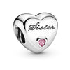 Loose Beads Accessories Bracelet Pendant Metal Heart Beaded With Totem Pattern And Electroplating Process