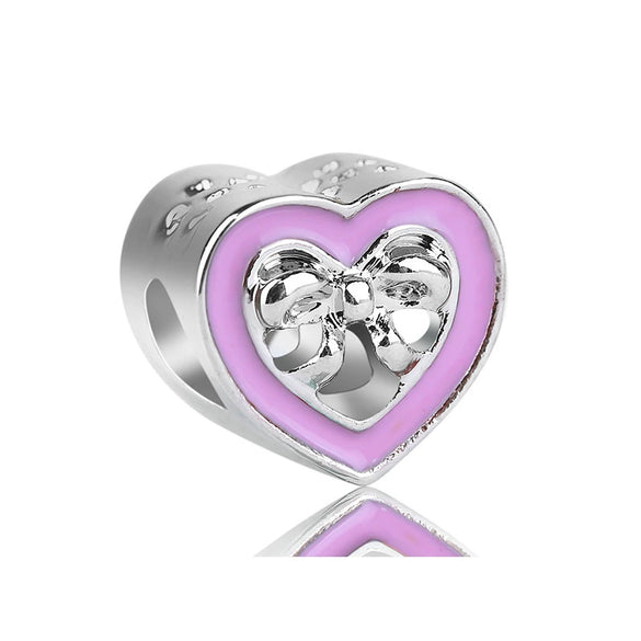 Loose Beads Accessories Bracelet Pendant Metal Heart Beaded With Totem Pattern And Electroplating Process