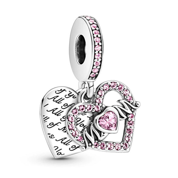 Loose Beads Accessories Bracelet Pendant Metal Heart Beaded With Totem Pattern And Electroplating Process