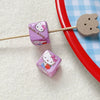 Loose Beads Acrylic And Plasticresin Square Beads With Kitty Cat Print For Diy Handmade Bracelet And Necklace Accessories