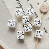 Loose Beads Acrylic Black And White Simple Cat Star Bow Square Line Geometric Diy Handmade Beading Material For Bracelet Necklace