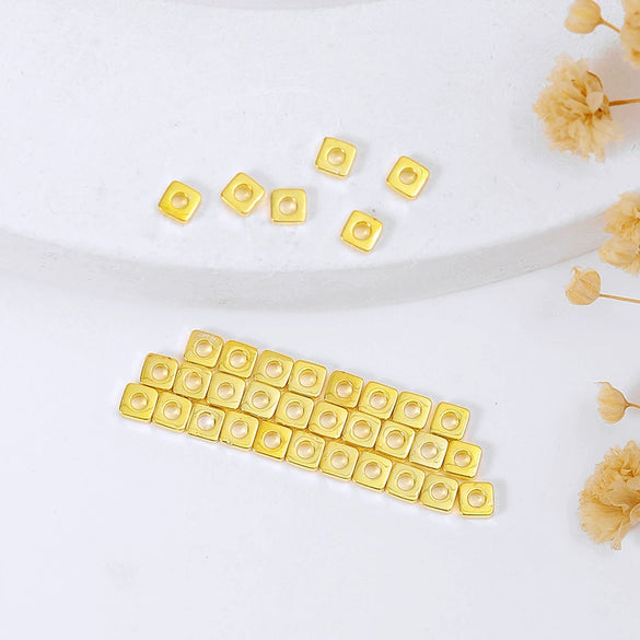 Loose Beads Copper Electroplated Square Spacer Diy Bracelet Necklace Accessories