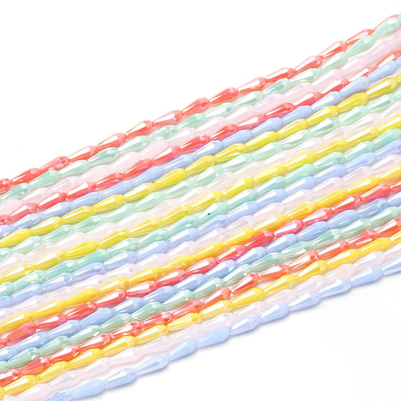 Loose Beads Jewelry Accessories Glass And Colored Glaze Water Drop Beads With Natural And Geometric Style Full Automaton Mill