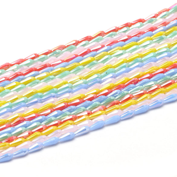 Loose Beads Jewelry Accessories Glass And Colored Glaze Water Drop Beads With Natural And Geometric Style Full Automaton Mill