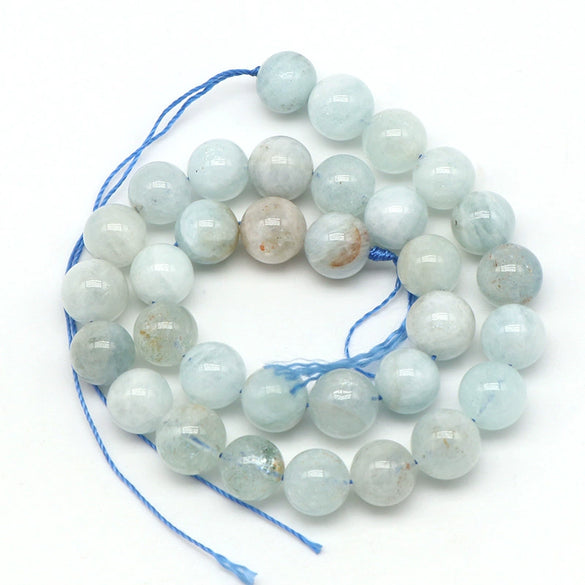 Loose Beads Natural Crystal Aquamarine Polishing Diy Jewelry Accessories