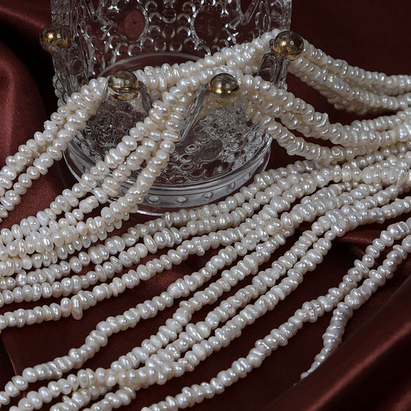 Loose Beads Natural Freshwater Pearl Asymmetrical Flat Piece For Diy Handmade Beaded Jewelry Clavicle Chain Material