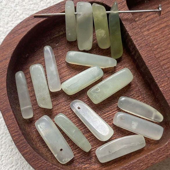 Loose Beads Natural Stone Blue And White Porcelain Crystal Column Asymmetrical Jade Beaded Accessories For Diy Jewelry Bracelet Necklace