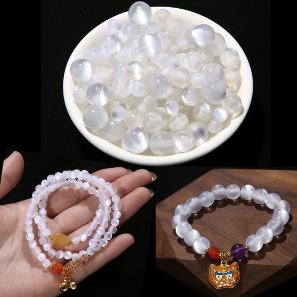 Loose Beads Plastic Resin Natural Style Round Cat's Eye Handmade Diy Bracelet Necklace Accessories
