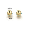Loose Beads Stainless Steel Natural Stone Doublesided Enamel Oil Eye 18K Gold Vacuum Plated Eight Eyes Drum Beads