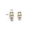 Loose Beads Stainless Steel Natural Stone Doublesided Enamel Oil Eye 18K Gold Vacuum Plated Eight Eyes Drum Beads