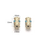 Loose Beads Stainless Steel Natural Stone Doublesided Enamel Oil Eye 18K Gold Vacuum Plated Eight Eyes Drum Beads