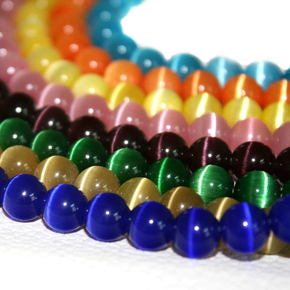 Loose Cat's Eye Beads Natural Style Hand Woven Bracelet Material Antique Accessories