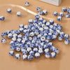 Loose Ceramic Soft Pottery Round Beads With Flower Pattern For Diy Handmade Jewelry Printing Process