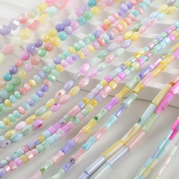 Loose Freshwater Shell Rice Beads Dyeing Handmade Beaded Bracelet Necklace Material Accessories