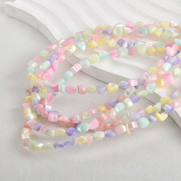 Loose Freshwater Shell Rice Beads Dyeing Handmade Beaded Bracelet Necklace Material Accessories