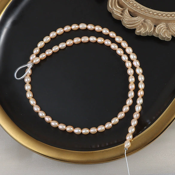 Loose Natural Freshwater Pearl Rice Beads Semi Finished Material For Diy