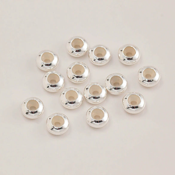 Loose Oblate Silicone Beads For Bracelet Copper Material With Real Gold Electroplating Handmade Diy Accessory