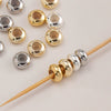 Loose Oblate Silicone Beads For Bracelet Copper Material With Real Gold Electroplating Handmade Diy Accessory