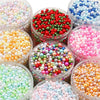 Loose Round Beads For Diy Abs Non Porous Plastic Beads With Pearl Plating For Clothing And Cosmetic Box Accessories Decoration Materials Geometric Style