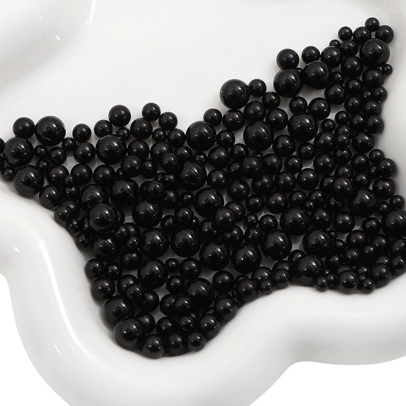 Loose Round Beads For Diy Abs Non Porous Plastic Beads With Pearl Plating For Clothing And Cosmetic Box Accessories Decoration Materials Geometric Style