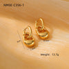 Lotus Drop Shape Titanium Steel Electroplated Fashionable Light Luxury Women's Earrings