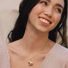Love Box Pendant Necklace With Peach Heart Pendant And Clavicle Chain Copper Plated With Real Gold Geometric Design Electroplated Titanium Steel Unisex