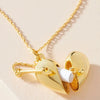 Love Box Pendant Necklace With Peach Heart Pendant And Clavicle Chain Copper Plated With Real Gold Geometric Design Electroplated Titanium Steel Unisex