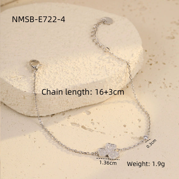 Love Couple Bracelets Stainless Steel Peach Heart Zircon Jewelry Electroplating Fashion Style