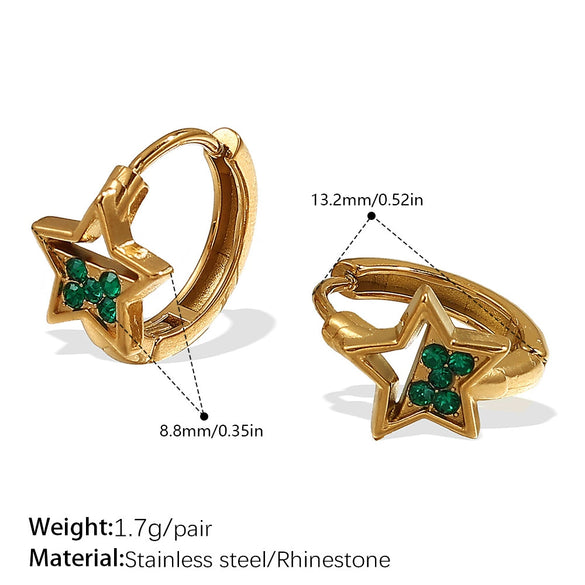 Love Diamond Earrings 316L Stainless Steel Multicolor Rhinestone Electroplated Highend Light Luxury Fashion Earrings