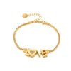 Love Diamond Letter Love Bracelet Stainless Steel 18K Gold Plated For Women