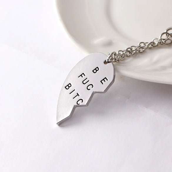 Love Drop Oil Alphabet Necklace Clavicle Chain Love Splicing Good Friend Necklace Wholesale Gooddiy