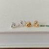Love Heart Stud Earrings S925 Sterling Silver 14K Gold Plated Electroplated Jewelry For Women