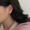 Love Heart Stud Earrings S925 Sterling Silver 14K Gold Plated Electroplated Jewelry For Women