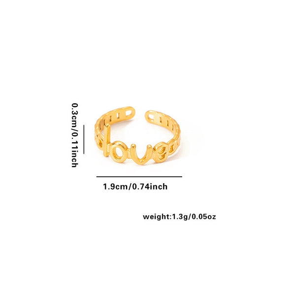 Love Letter Titanium Steel Ring Fashion Creative Plated For Women