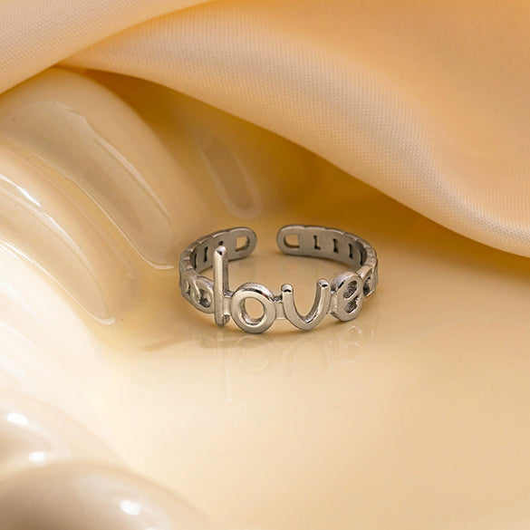 Love Letter Titanium Steel Ring Fashion Creative Plated For Women