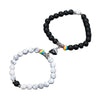 Love Magnetic Attraction Elastic Bracelet Handmade Glass Glaze Heart Pattern Lovers Accessories