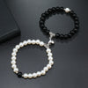 Love Magnetic Attraction Elastic Bracelet Handmade Glass Glaze Heart Pattern Lovers Accessories