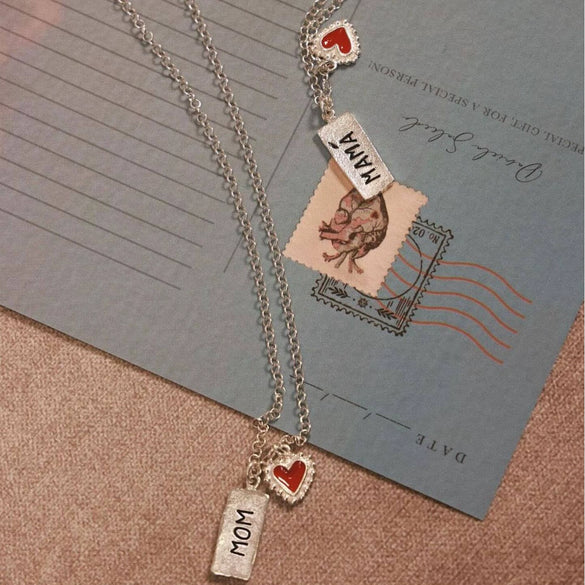 Love Necklace Heart Pendant Titanium Steel Electroplating For Women